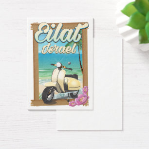 Eilat Beach Israel scooter affiche de voyage