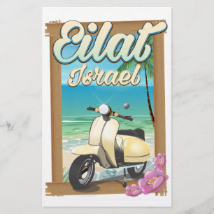 Eilat Strand Israël scooter reisposter Briefpapier