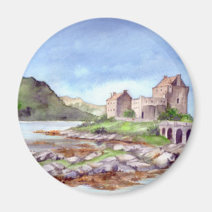 Eilean Donan Castle Waterverf Painting Magneet