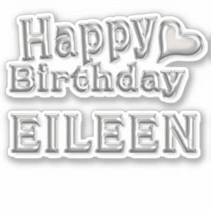 Eileen Happy Birthday Silver Autocollants