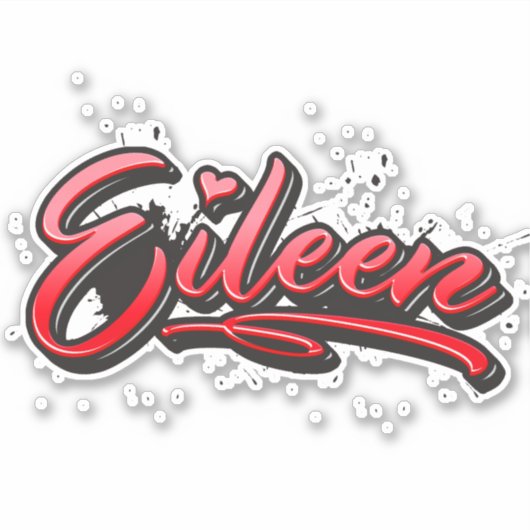 Eileen red Heart Graffiti Aufkleber Sticker (Voorkant)