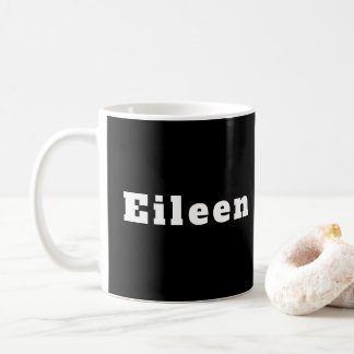 Eileen schwarz weiß personalisiert koffiemok