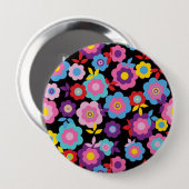 Eilin's Spring Flowers Ronde Button 4,0 Cm (Voorkant /achterkant)