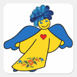 Ein Engel mit offenem Herzen Vierkante Sticker