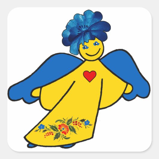 Ein Engel mit offenem Herzen Vierkante Sticker (Voorkant)