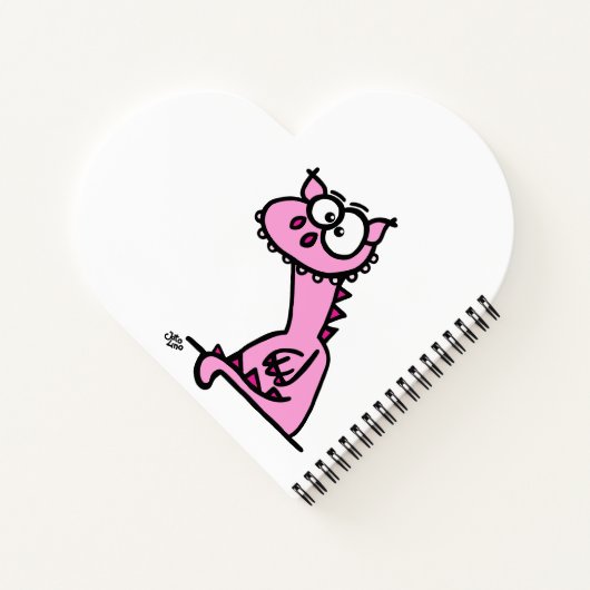 Ein niedlicher Drache in rosa Notitieboek (Achterkant)