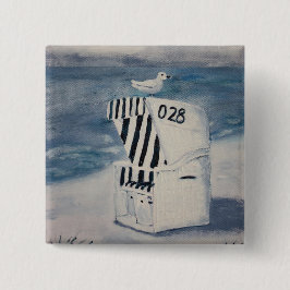 Ein Tag am Meer Vierkante Button 5,1 Cm