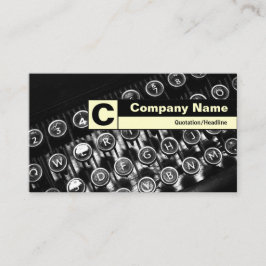 Eind geëtiketteerd Monogram - Oude Schrijfmachine Visitekaartje