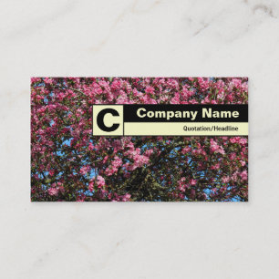 Eind gelabeld monogram - Roze Cherry Blossom Visitekaartje