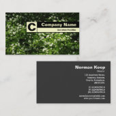 Eind gelabeld monogram - Wilde knoflook Visitekaartje (Voorkant / Achterkant)