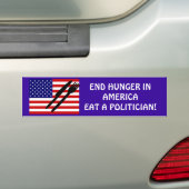 EIND HONGER IN AMERIKA BUMPERSTICKER (Op auto)