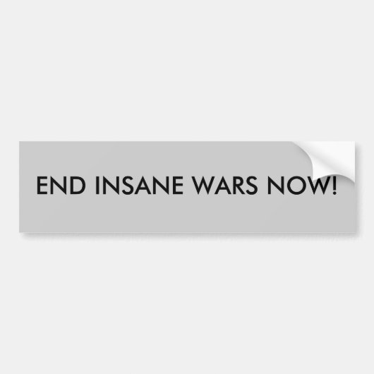EIND INSANE WARS NU! BUMPERSTICKER (Voorkant)