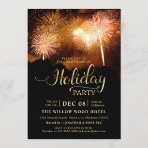Eind jaar Elegant Fireworks Corporate Holiday Part Kaart