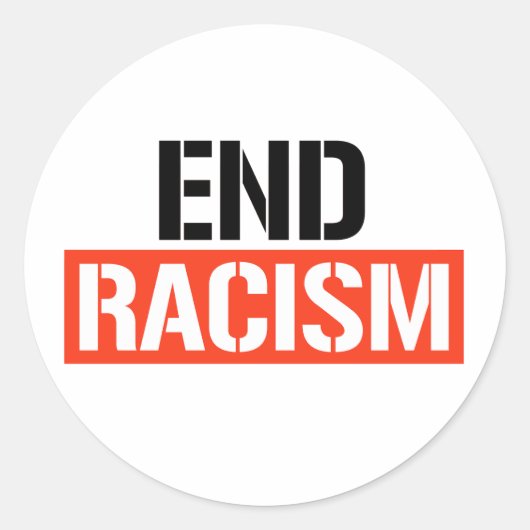 Eind racisme ronde sticker (Voorkant)