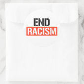 Eind racisme ronde sticker (Tas)