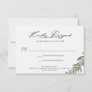 Eind RSVP-kaart voor Candice RSVP Kaartje