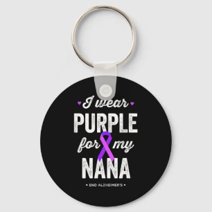 Eind shirt draag paars voor oma alzheimer sleutelhanger