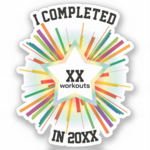Eind van het Jaar Workout Tally (Regenboog) Sticker