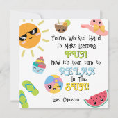 Eind van het jaar zomer leraar dank je kaart (Voorkant)