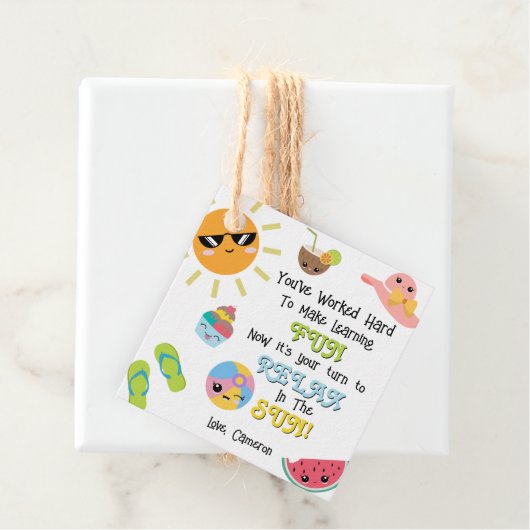 Eind van het jaar Zomerleraar Dank u Label (In situ)