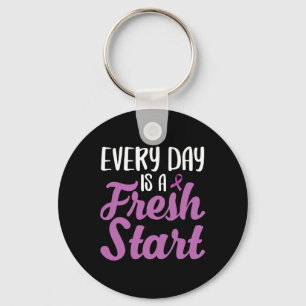Eind verslaving elke dag is een frisse start sleutelhanger