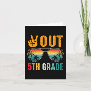Einde 5e klas retro afstuderen laatste schooldag kaart