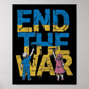Einde aan de Oorlog Graffiti Kinderen Steunen Zele Poster