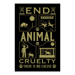 einde aan dierenmishandeling perfect poster