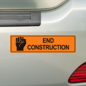 Einde Bouw Bumpersticker (Op auto)