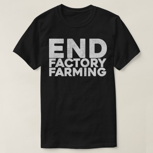  einde Factory Farming Vegan T-shirt (Design voorkant)