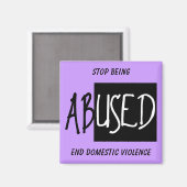 Einde huiselijk geweld, stop met zijn magneet (Voorkant / Achterkant)
