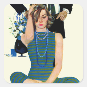 Einde huwelijk vierkante sticker