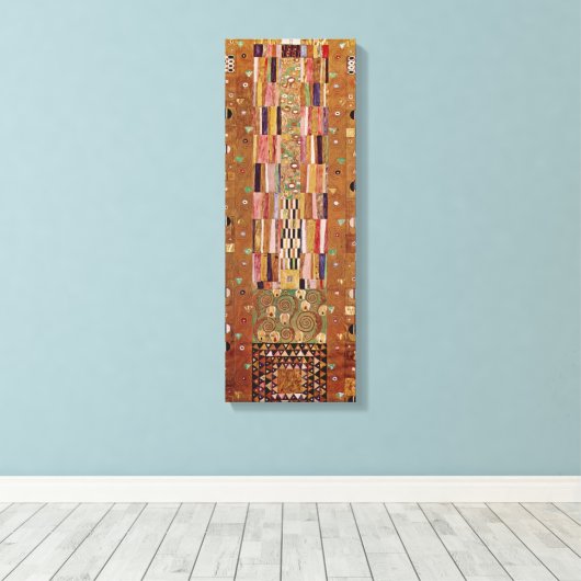 Einde muur, Stoclet Frieze door Gustav Klimt Canvas Afdruk (Insitu (Houten vloer))