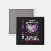 Einde Overdosis Bewustzijnsshirt Genoeg Paars Voor Magneet (Voorkant / Achterkant)
