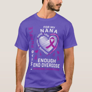 Einde Overdosis Bewustzijnsshirt Genoeg Paars Voor T-shirt