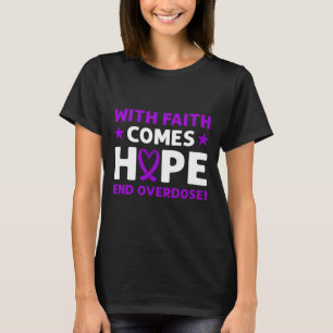 Einde Overdosis! Paarse Lint. Overdosis Bewustzijn T-shirt