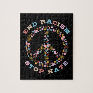 Einde racisme Stop haat Legpuzzel