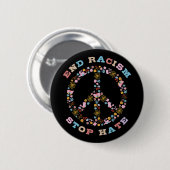 Einde racisme Stop haat Ronde Button 5,7 Cm (Voorkant /achterkant)