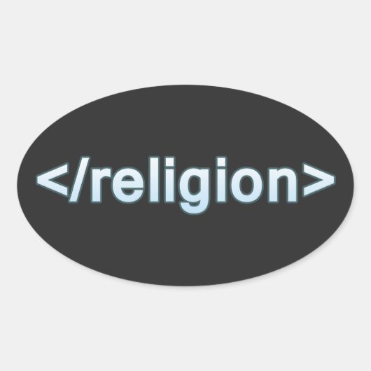 Einde religie ovale sticker (Voorkant)