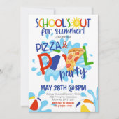 Einde School Pizza & Pool Party Uitnodiging (Voorkant)