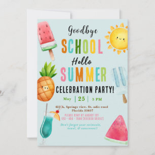 Einde schooljaar zomerfeest kaart