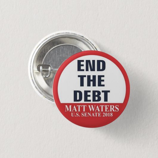 Einde schuld ronde button 3,2 cm (Voorkant /achterkant)