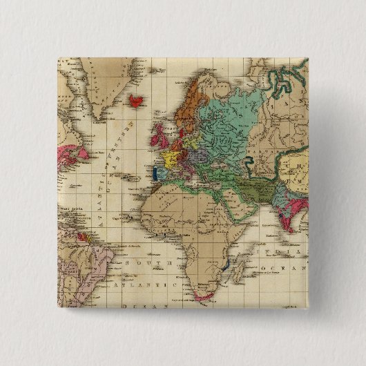 Einde van de Algemene Vrede 1828 AD Vierkante Button 5,1 Cm (Voorkant)