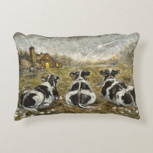 Einde van de dag koeien Whimsical boerderij koe vi Accent Kussen