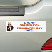 Einde van de OBAMINATIE 1-20-13 Bumpersticker (Op auto)