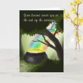 Einde van de regenboog St. Patrick's Day Kaart (Gele Bloem)