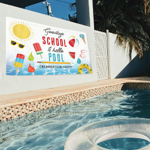 Einde van de School Fun Kinder Summer Pool Party Spandoek