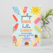 Einde van de School Party Invitation, Scholen Out Kaart (Staand voorkant)