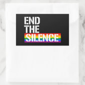 Einde van de stilte rechthoekige sticker (Tas)