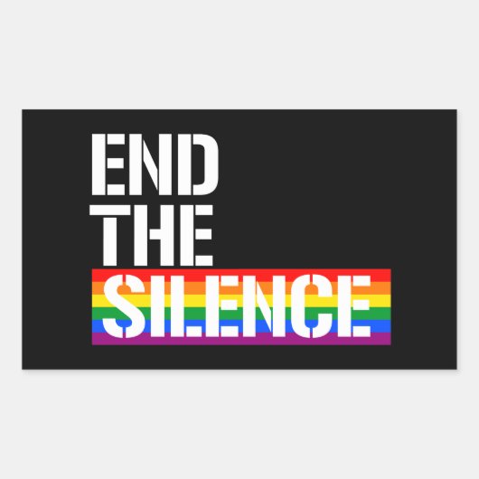 Einde van de stilte rechthoekige sticker (Voorkant)
